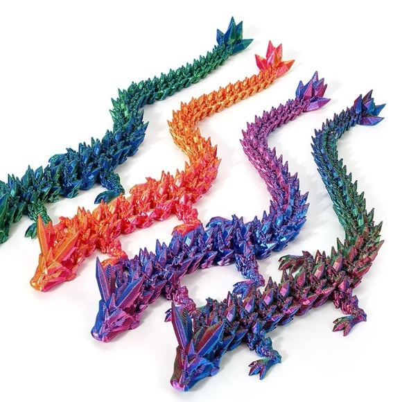 3D printed dragon- Vibrant Pink and Orange - Picture 2 of 5